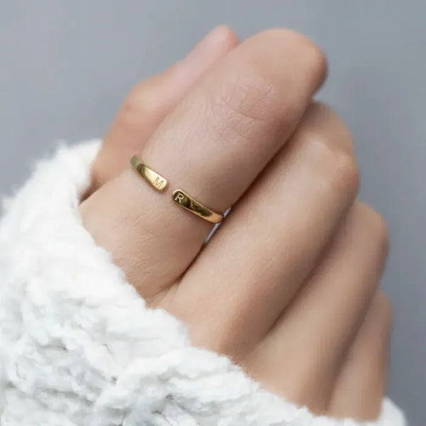 Personalized Initials Gold Ring