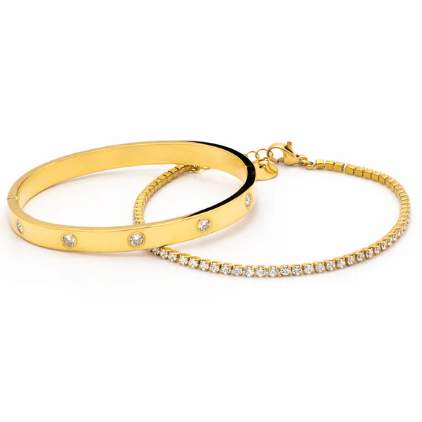 Luxe Crystal Bangle Set – Chic & Radiant