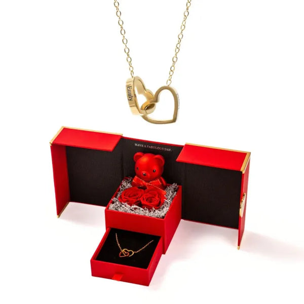 Eternal Mini Bear & Personalized Necklace