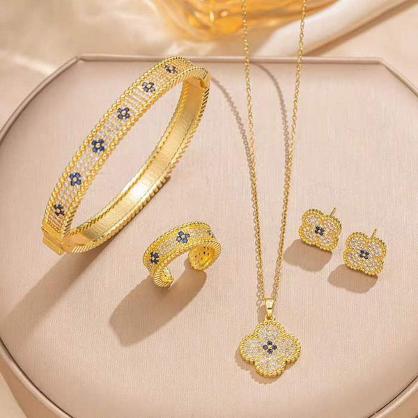 Floral Gold-Plated Jewellery Set
